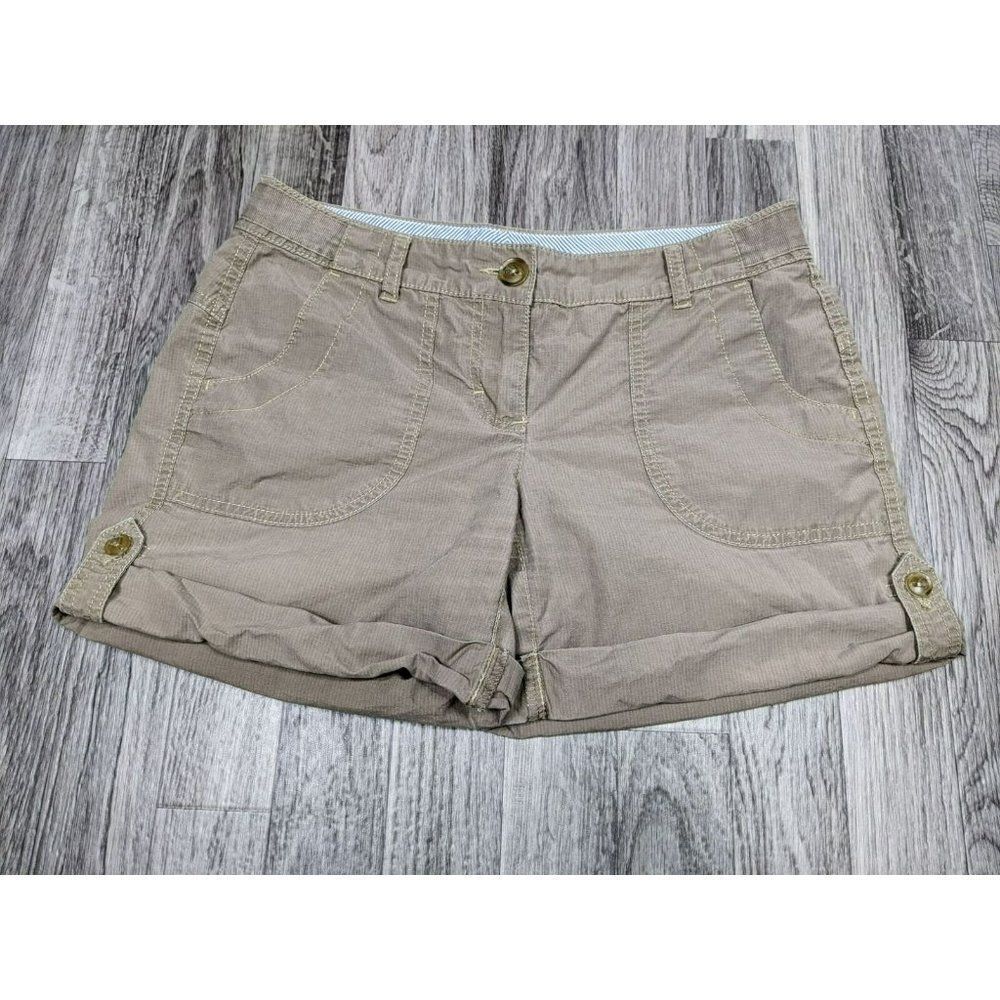 (3/$35) Tommy Hilfiger Womens‎ Size 2 Pockets Roll Tab Cotton Brown Shorts